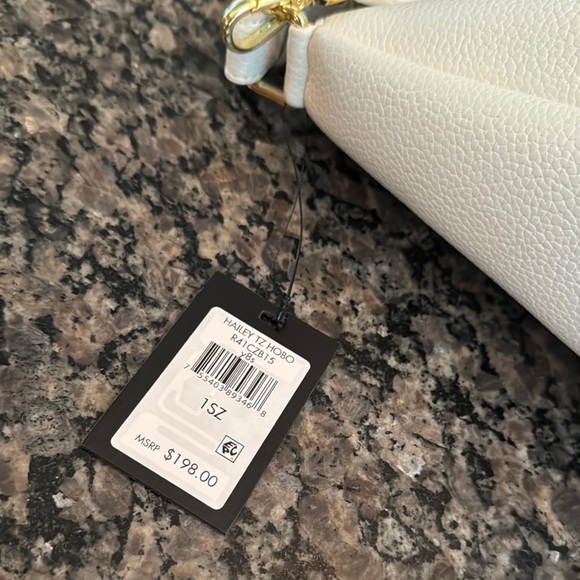 DKNY Hanley Hobo Cream Leather Bag with Gold Accents and guitar strap NWT - Picture 16 of 16